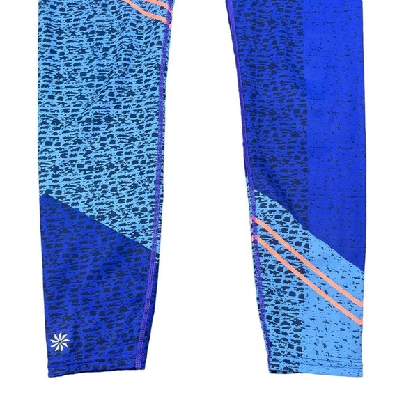 Athleta Purple Blue Asym Camo Print Sonar 7/8 Work Out Leggings Women's Size S - Picture 2 of 16